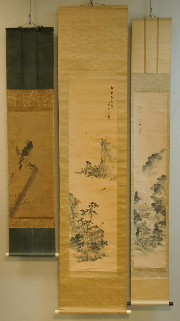 (3) Japanese Scrolls on Paper. (1 of 7)