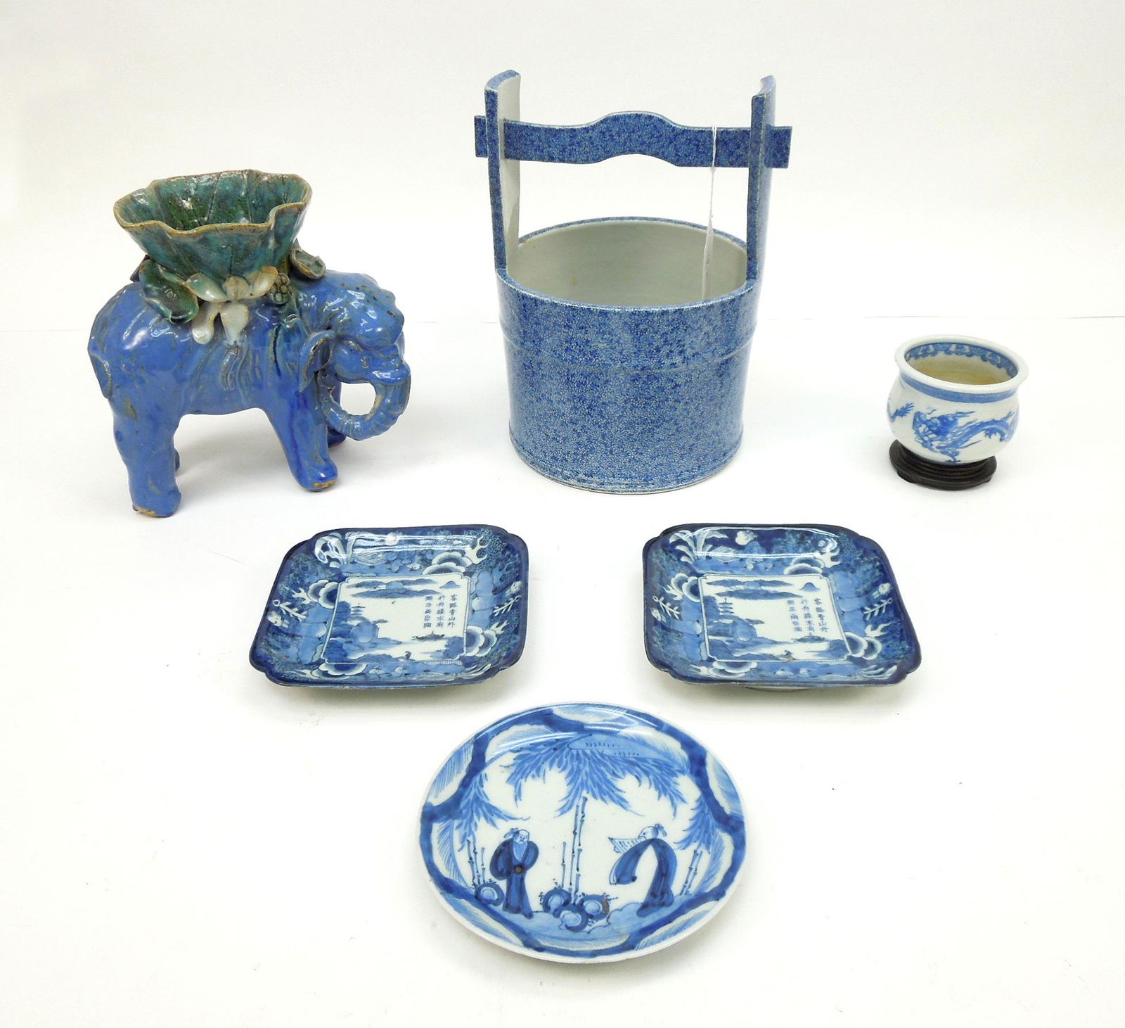 Group of Oriental Blue and White Porcelain. (1 of 5)