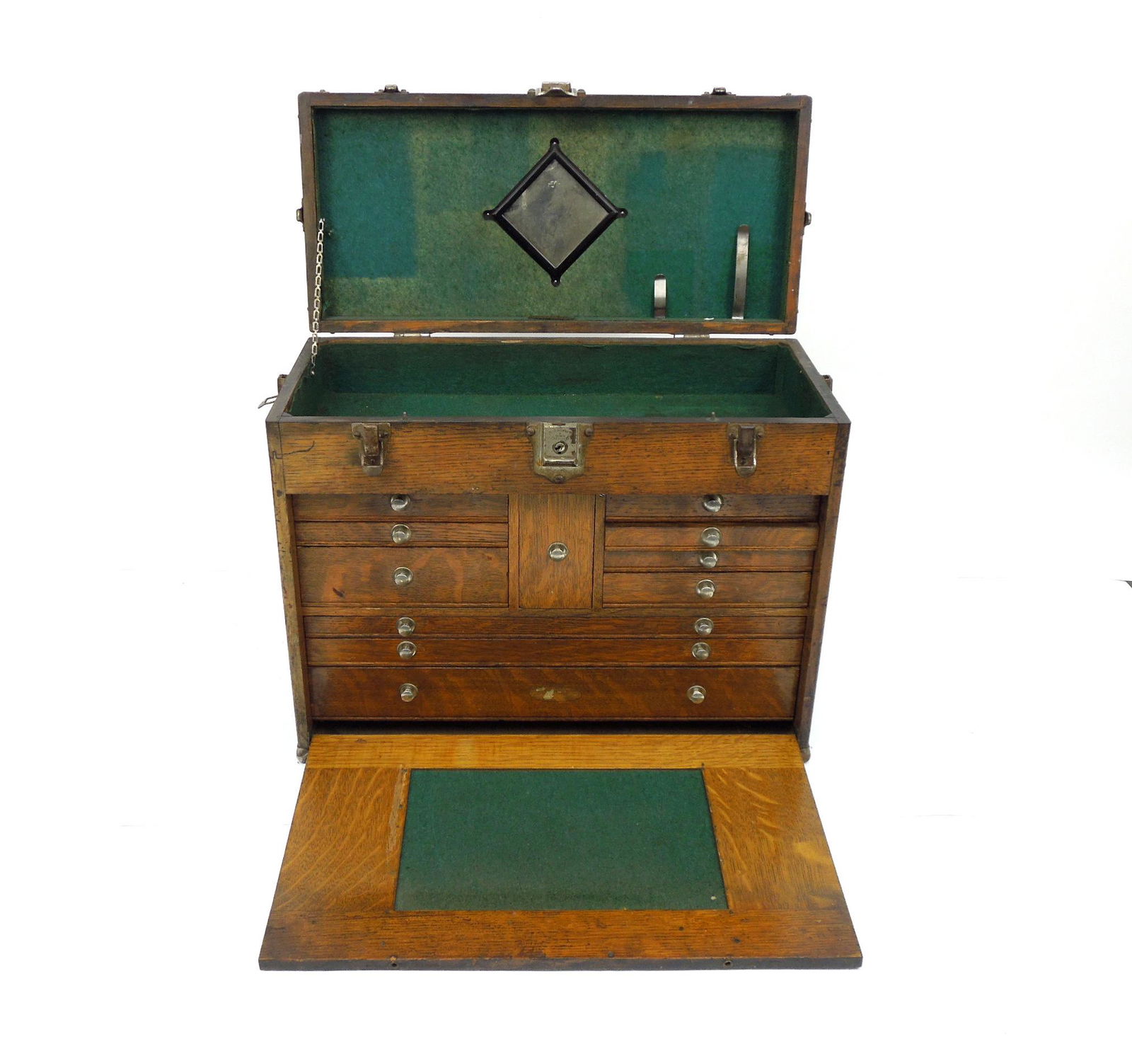 Vintage Oak Multi-Compartment Tool Box. (1 of 7)