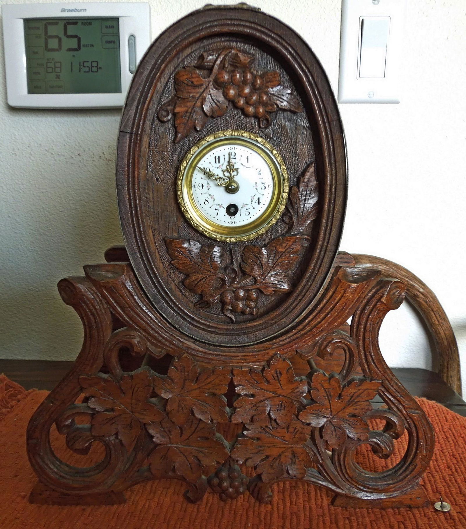 Late 19th C. German Rhine Valley 8-Day Clock. (1 of 1)