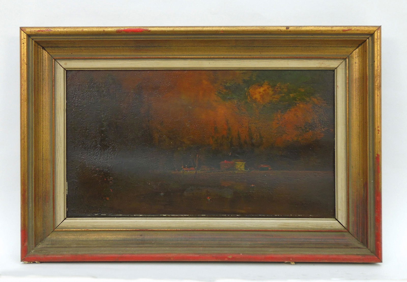 James Everett Stuart Oil on Board, Sacramento River. (1 of 3)