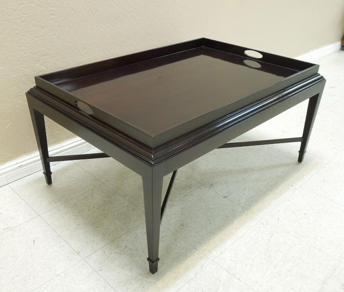 Baker "Barbara Barry" Rectangular Coffee Table.: Baker furniture Barbara Barry Collection rectangular tray top coffee table with java finish. 40" x 28" x 19 1/2" tall.