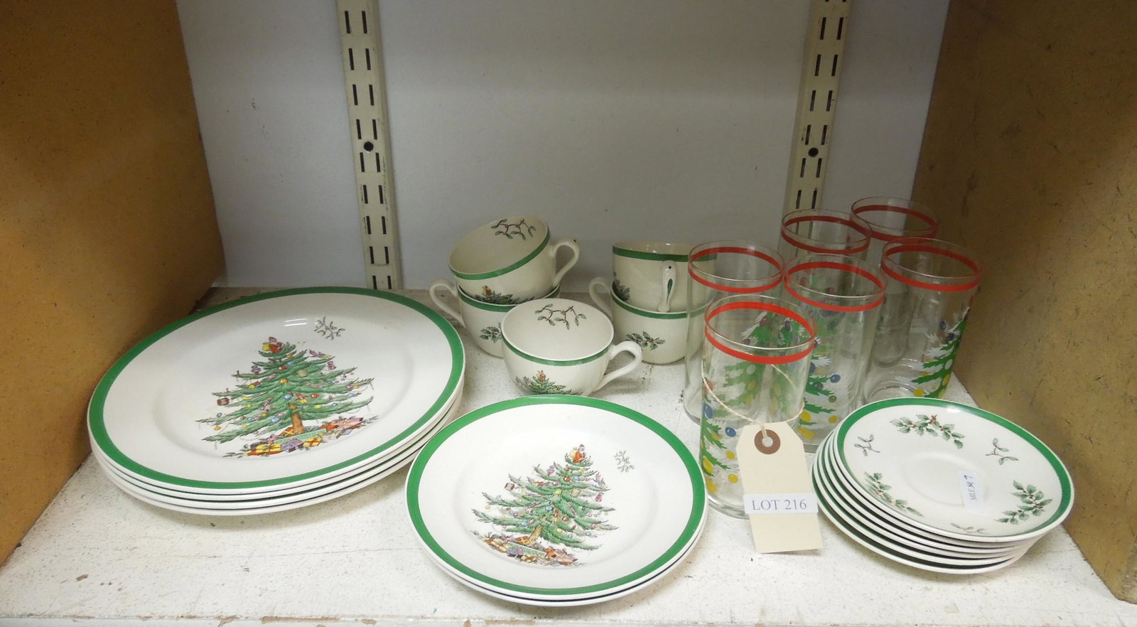 Group of Copeland Spode Christmas Dinnerware.: Group of Copeland Spode Christmas dinnerware.