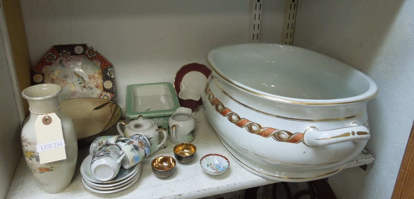 Group of Pottery & China.: Group of pottery and china including large Ironstone pot.