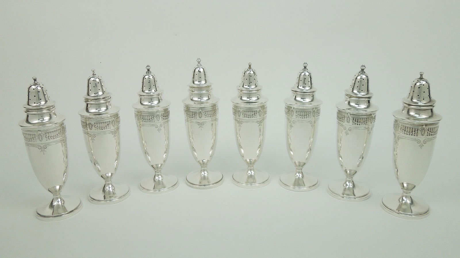 (8) F. M. Whiting Sterling Silver Shakers. (1 of 2)
