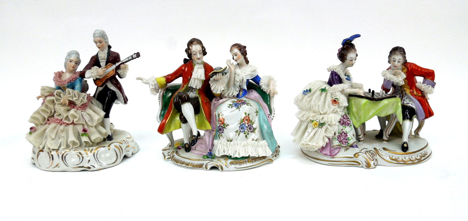 (5) Continental Porcelain Figural Groups. (1 of 6)