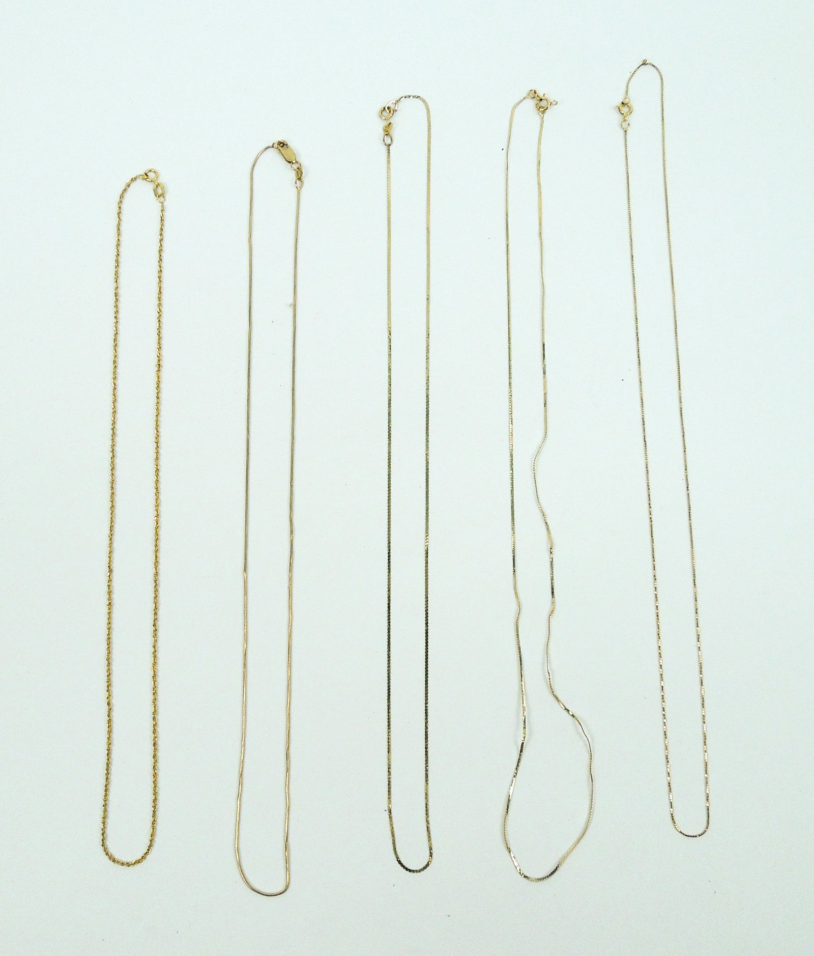 (5) 14K Yellow Gold Necklaces. (1 of 1)