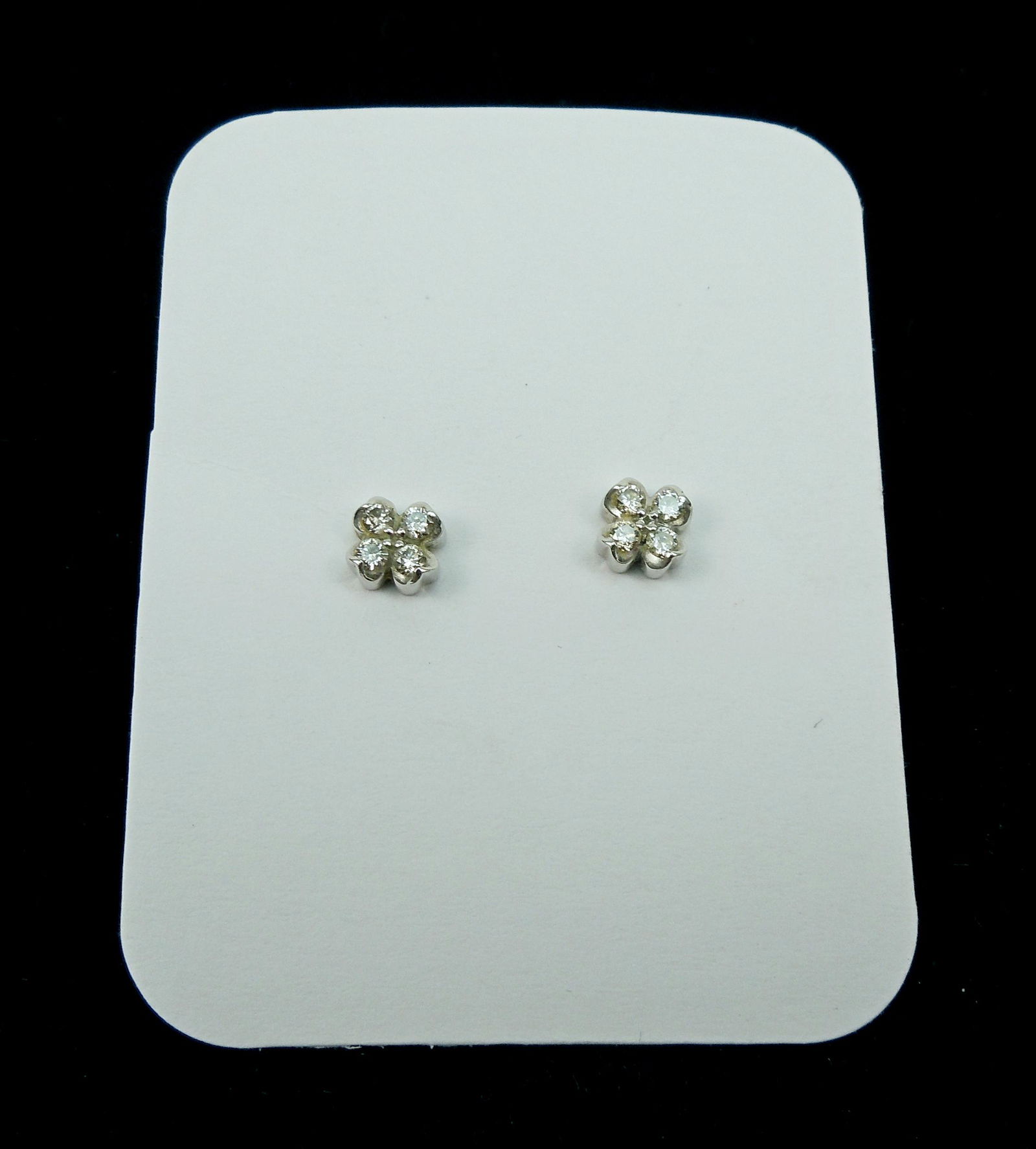 Pair of 14K White Gold & Diamond Accent Earrings. (1 of 3)