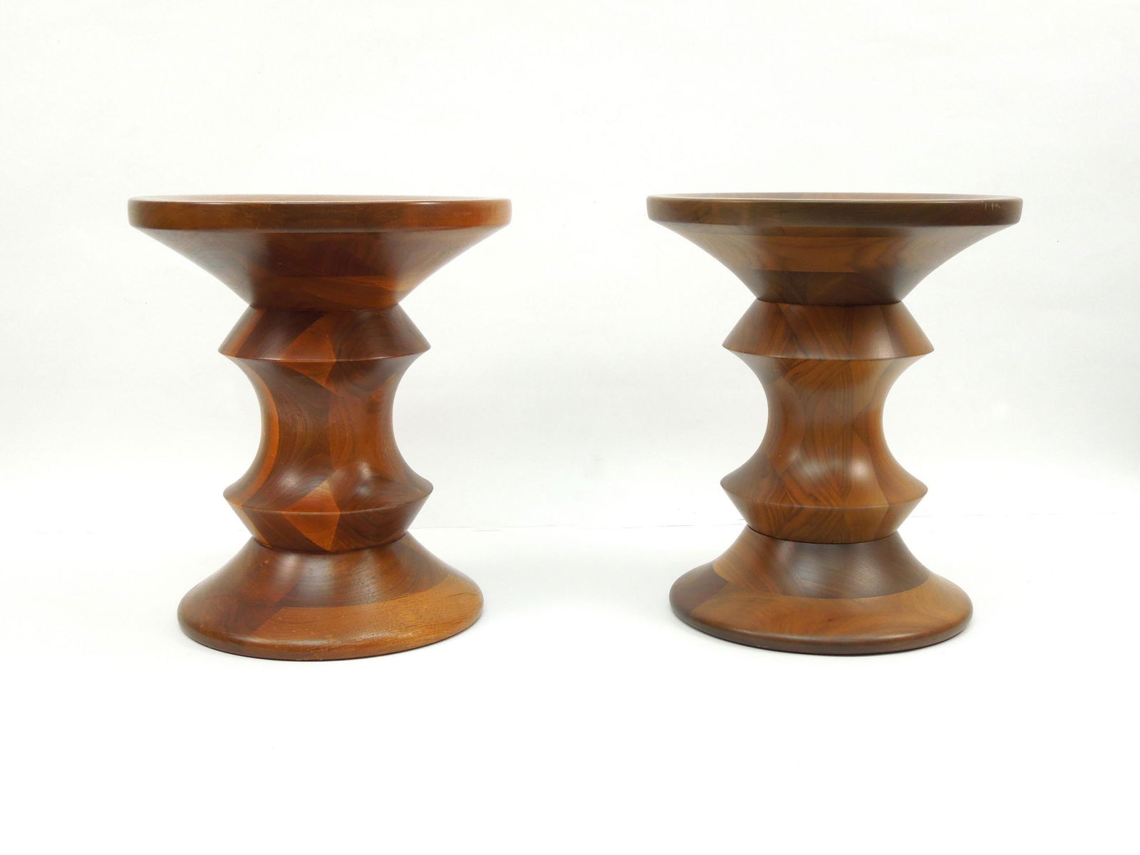 (2) Eames Time Life Stools, Type A.: (2) Eames Time Life stools, Type A. (15" top diameter, 11" bottom diameter, 13" tall).