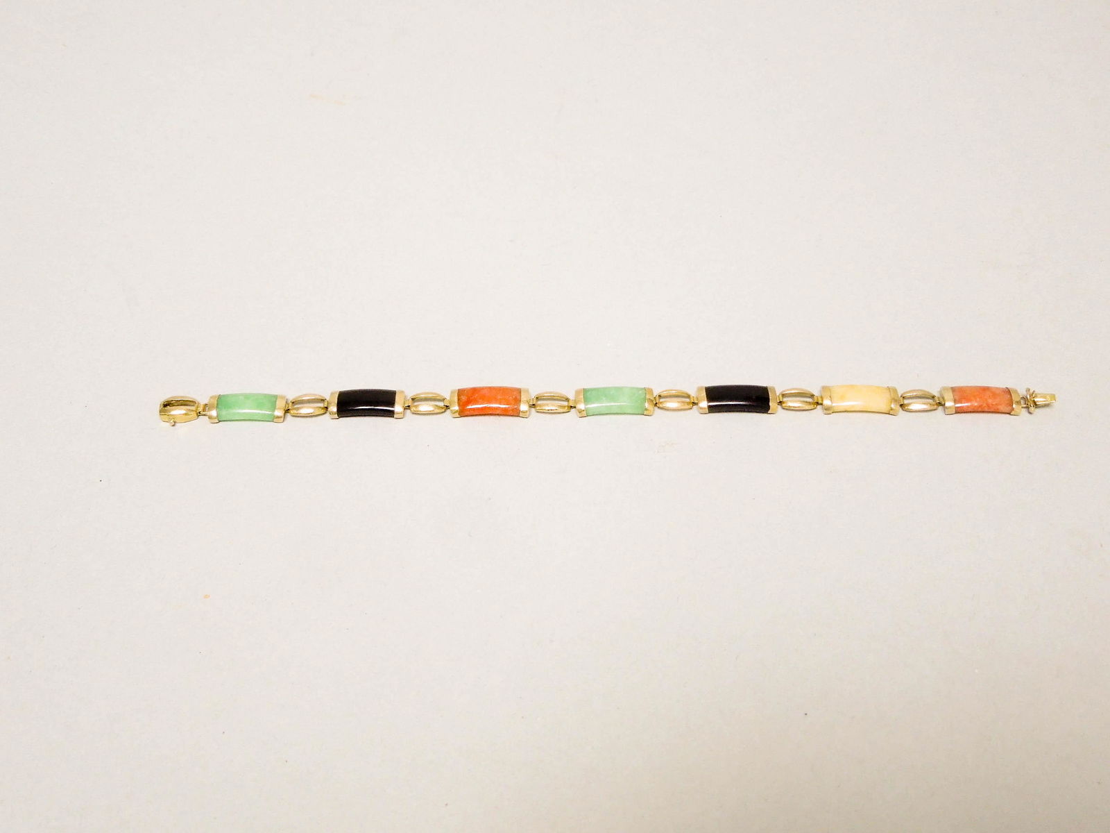 14K Yellow Gold Bracelet with Semiprecious Stones. (1 of 2)