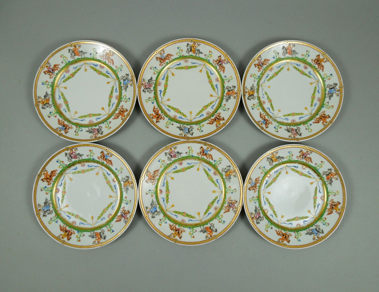 (6) Continental Porcelain Salad Plates. (1 of 3)