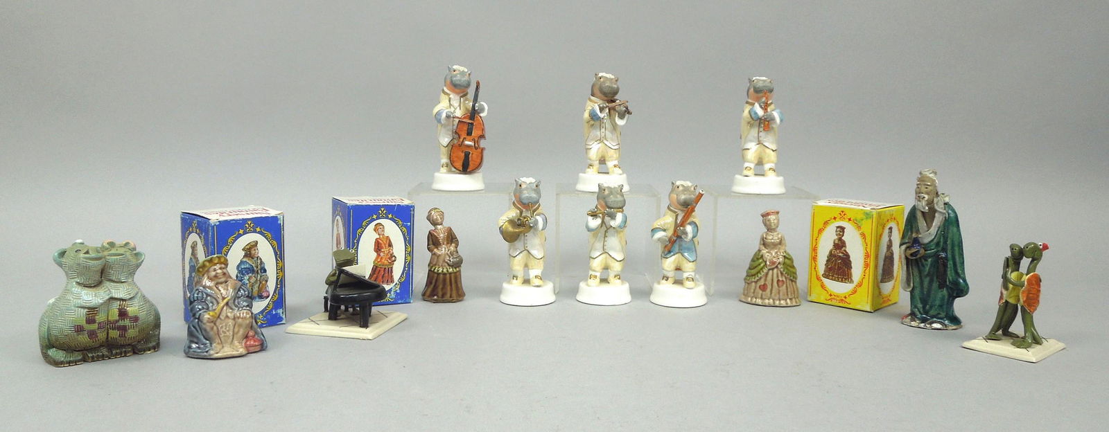 Group of Porcelain Figures Incl. Hippo Orchestra. (1 of 7)