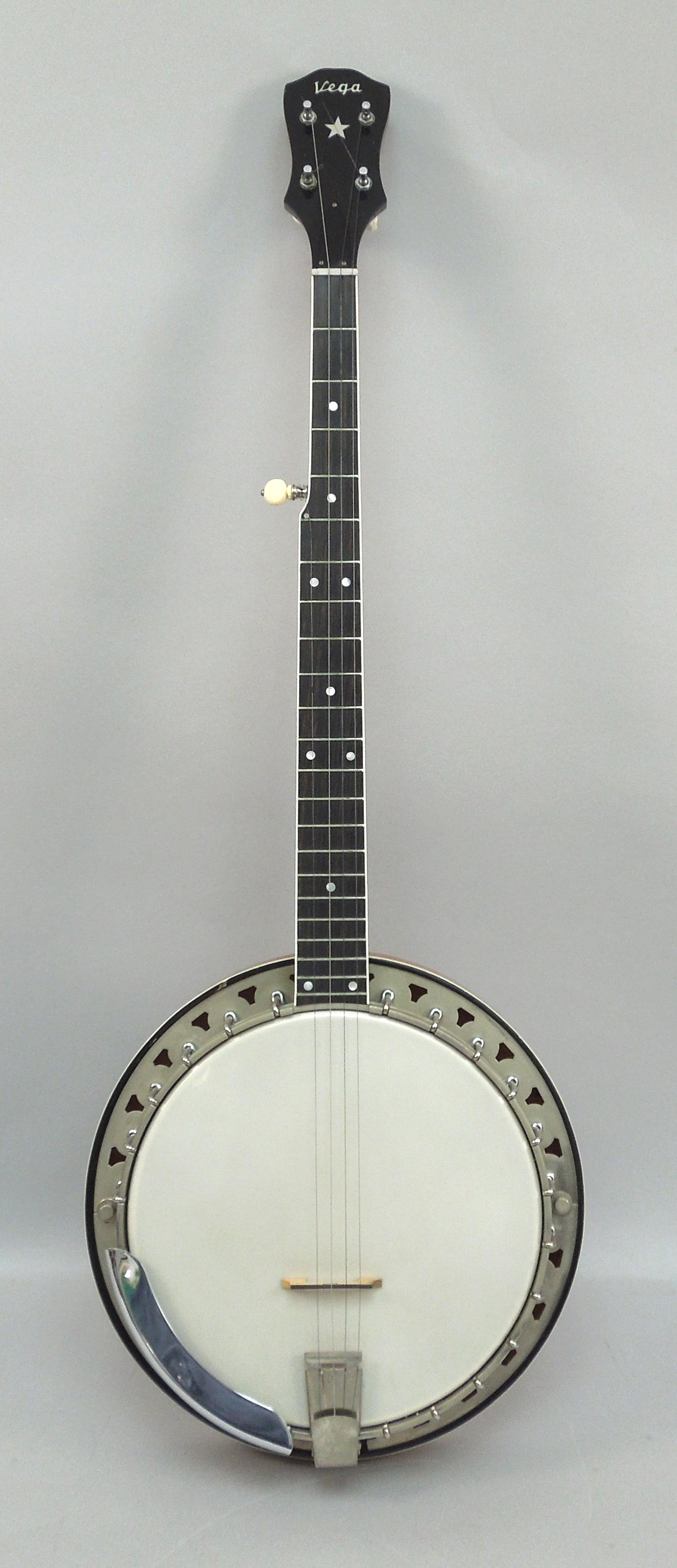 Vega Instrument Co. Wonder 5-String Banjo.: Vega Instrument Co. 5-string banjo with a rare 1960s Vega Instrument Co. White label indicating model Wonder 5-ST. and serial number B-12121. Probably late 1960s. With a Lifton case.