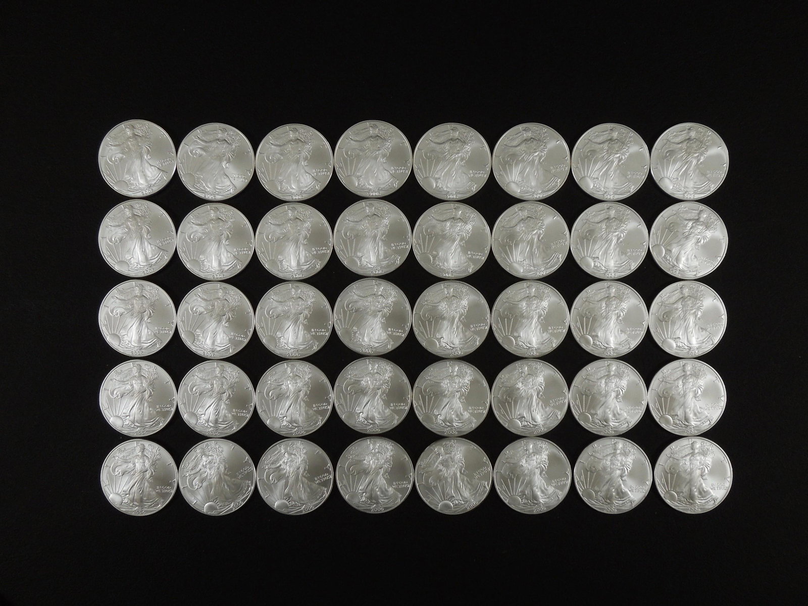 (40) American Silver Eagle Dollars. (1 of 1)