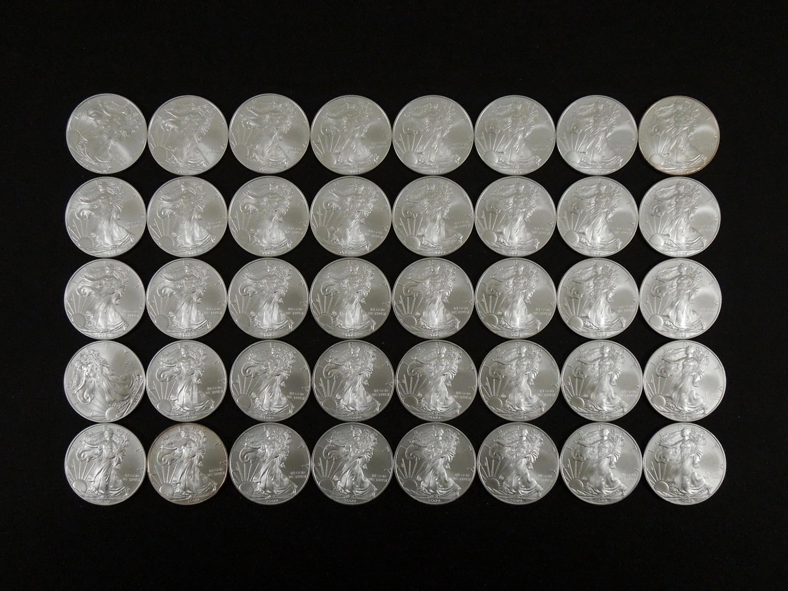 (40) American Silver Eagle Dollars. (1 of 1)