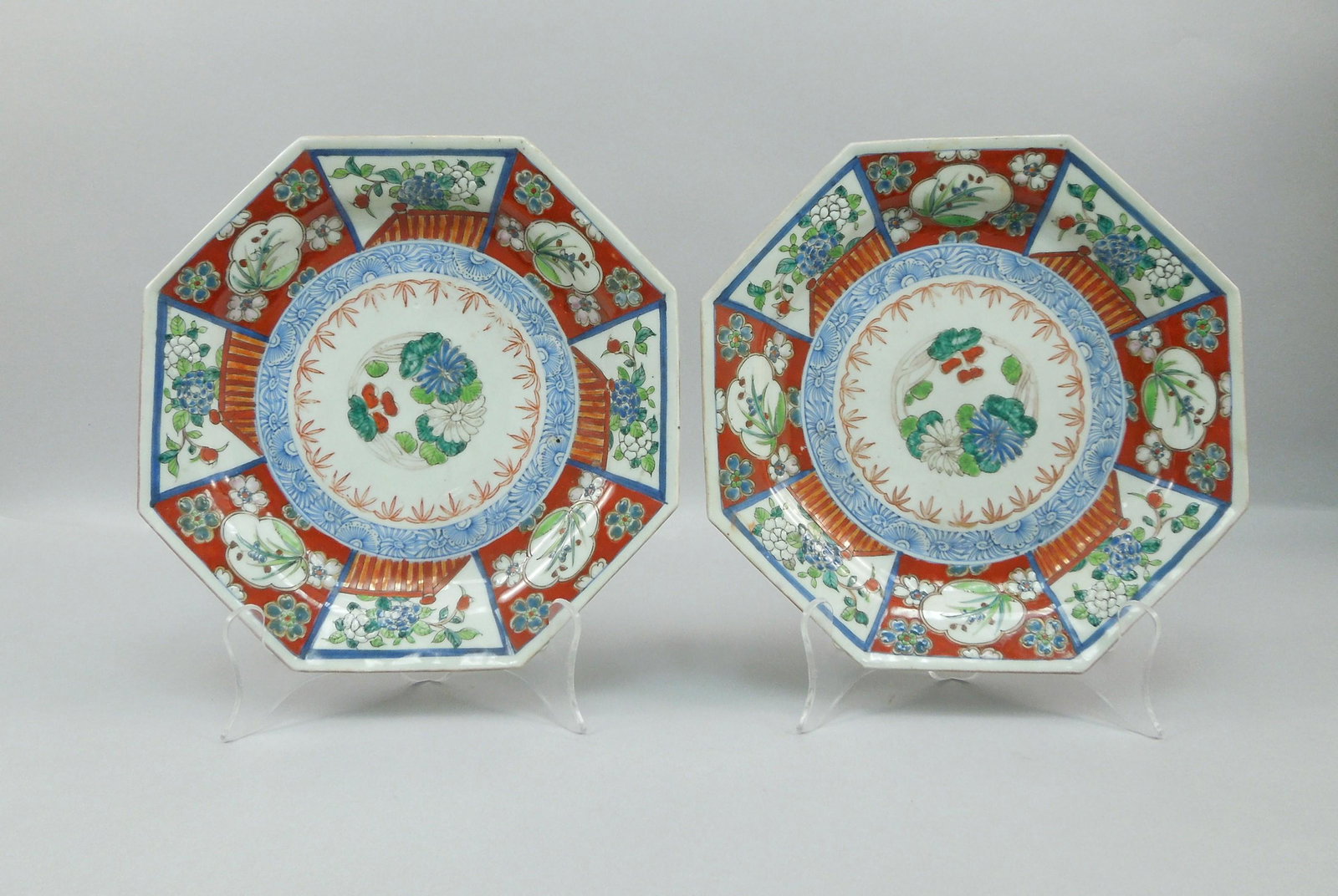 Pair of Imari Octagonal Plates, 19th C. (1 of 3)