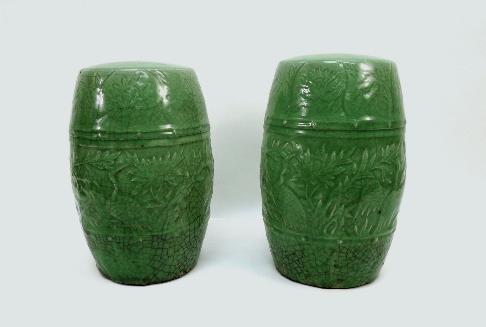 Pair Chinese Ceramic Garden Seats, 19th / 20th C. (1 of 3)