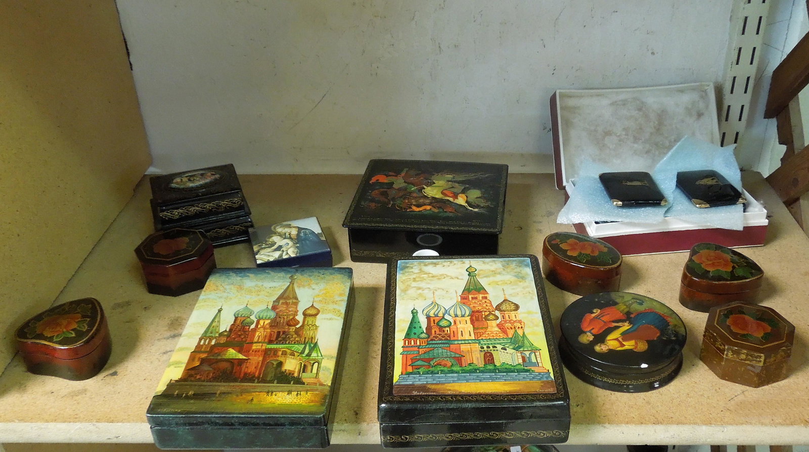 Group of Russian Lacquer Boxes and Collectibles. (1 of 1)