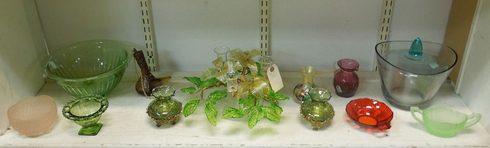 Group of Vintage Colored Glass Items. (1 of 1)