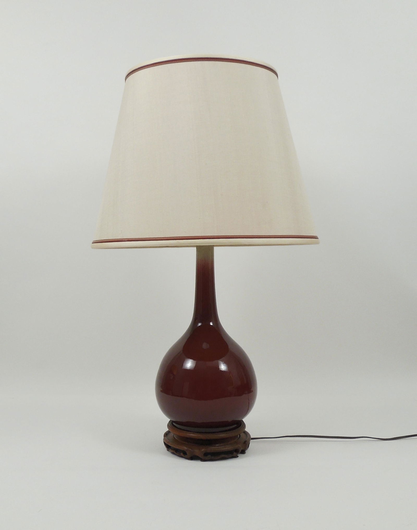 Chinese Ox Blood Porcelain Table Lamp. (1 of 6)