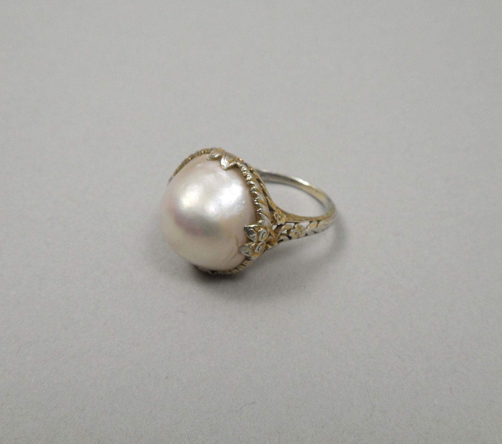 Vintage Platinum & Natural Pearl Ring. (1 of 7)