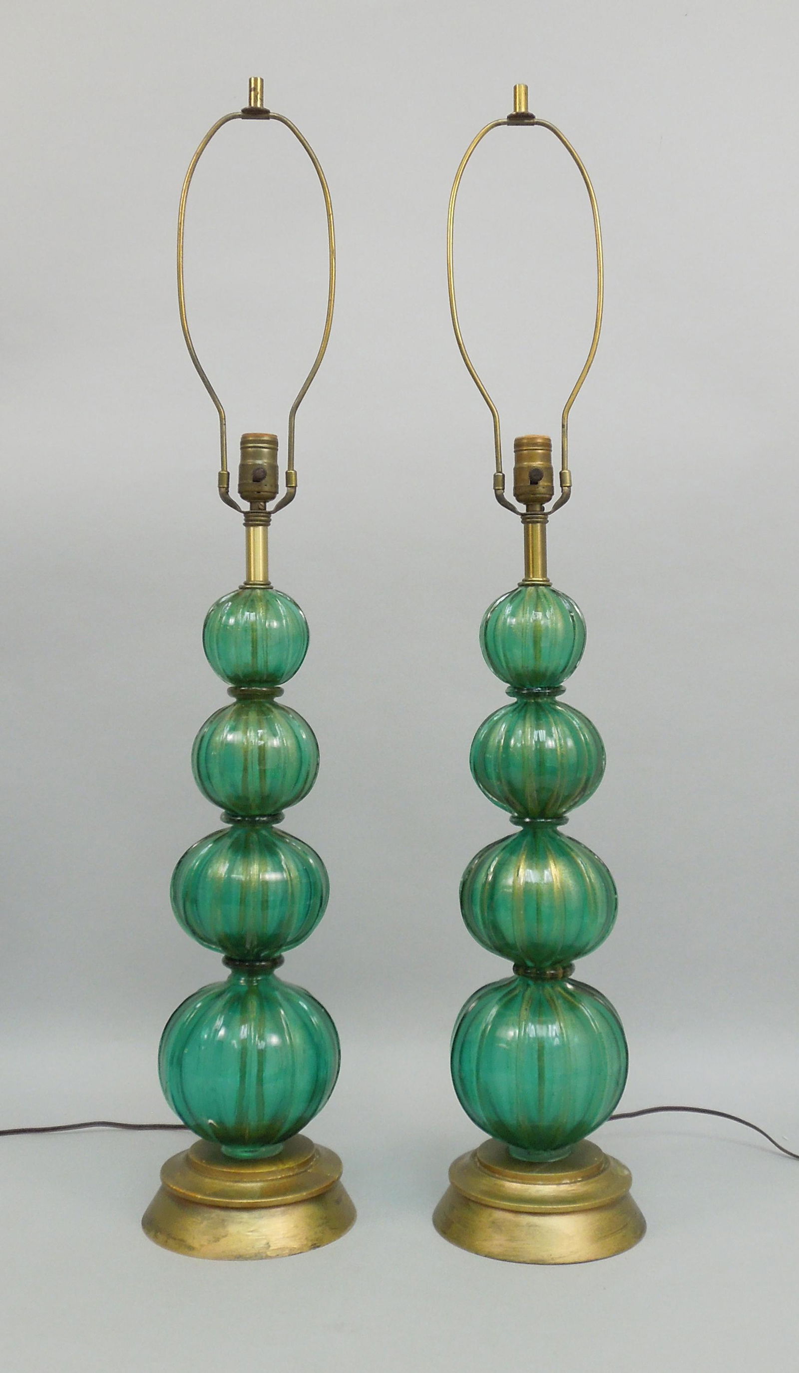 Pair of Murano Style Stacked Ball Table Lamps. (1 of 4)