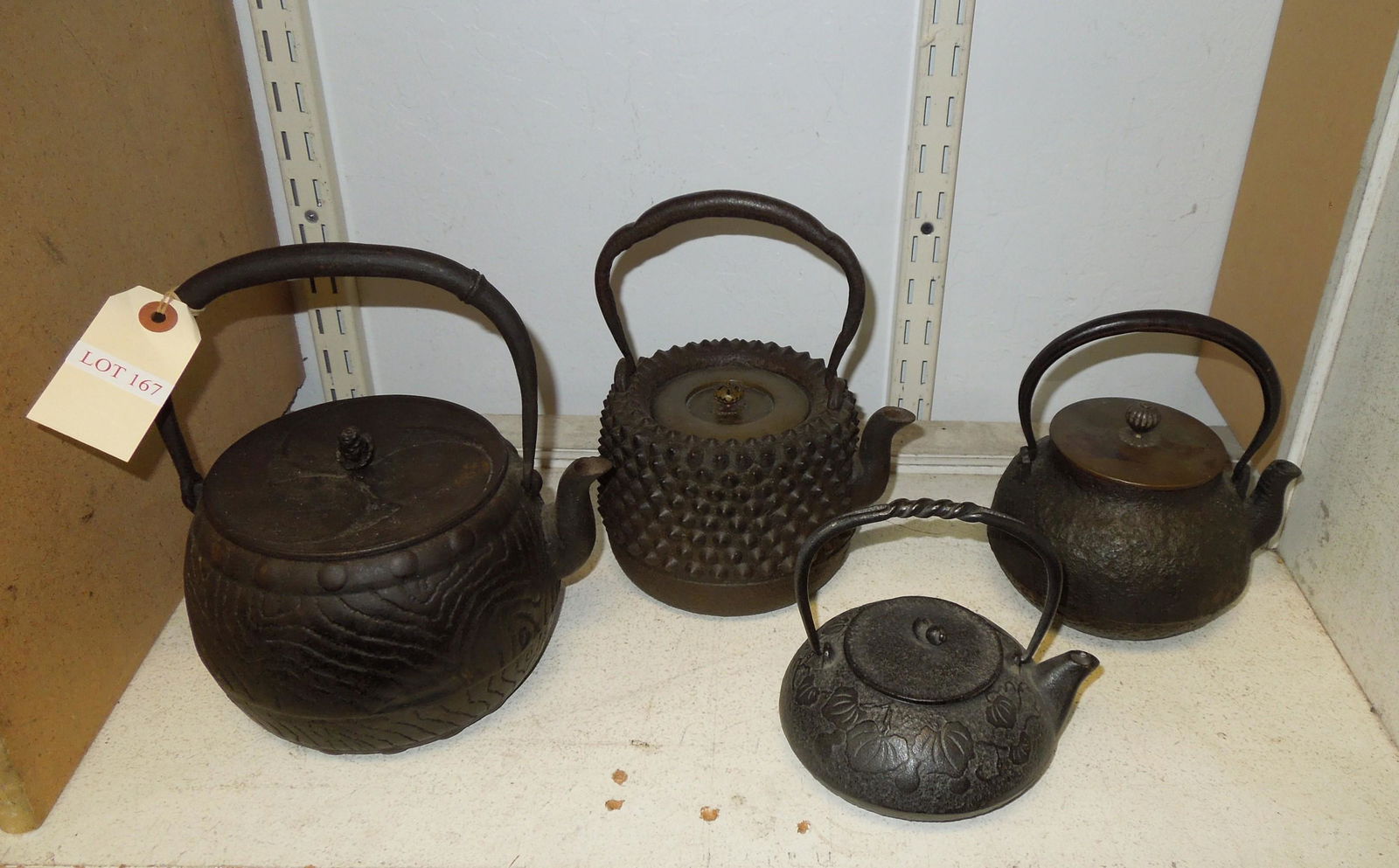(4) Oriental Bronze Tea Pots. (1 of 1)