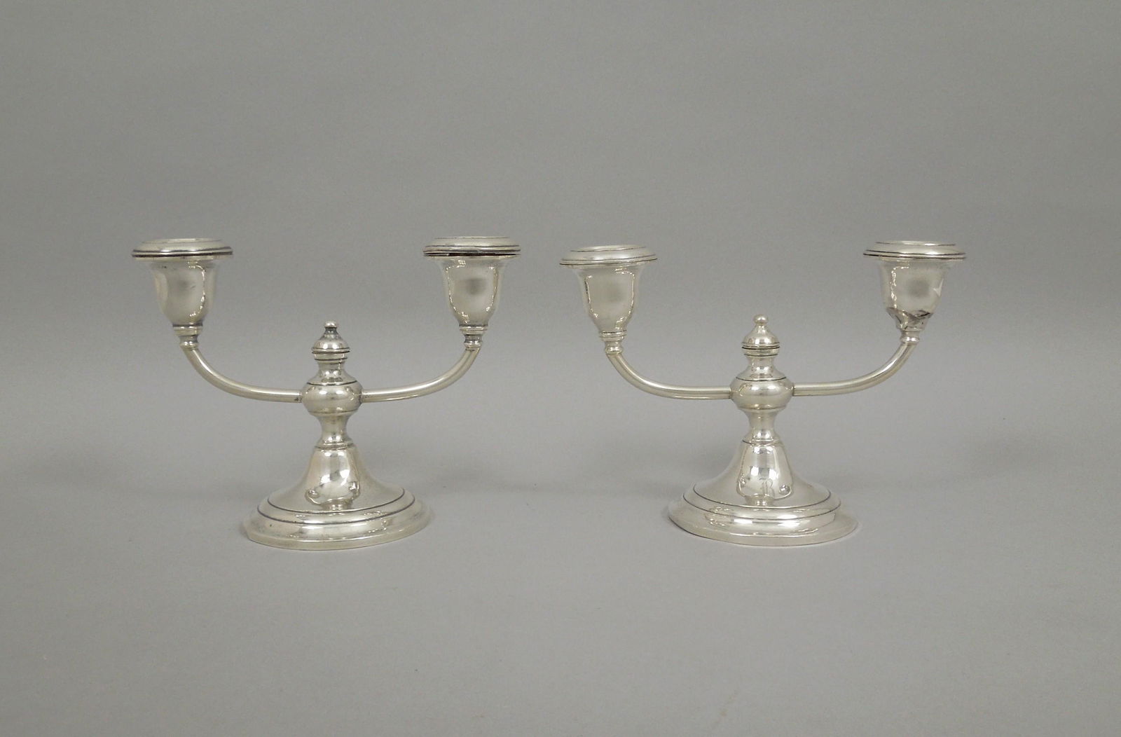 Pair of Gorham Weighted Sterling Candelabra. (1 of 3)