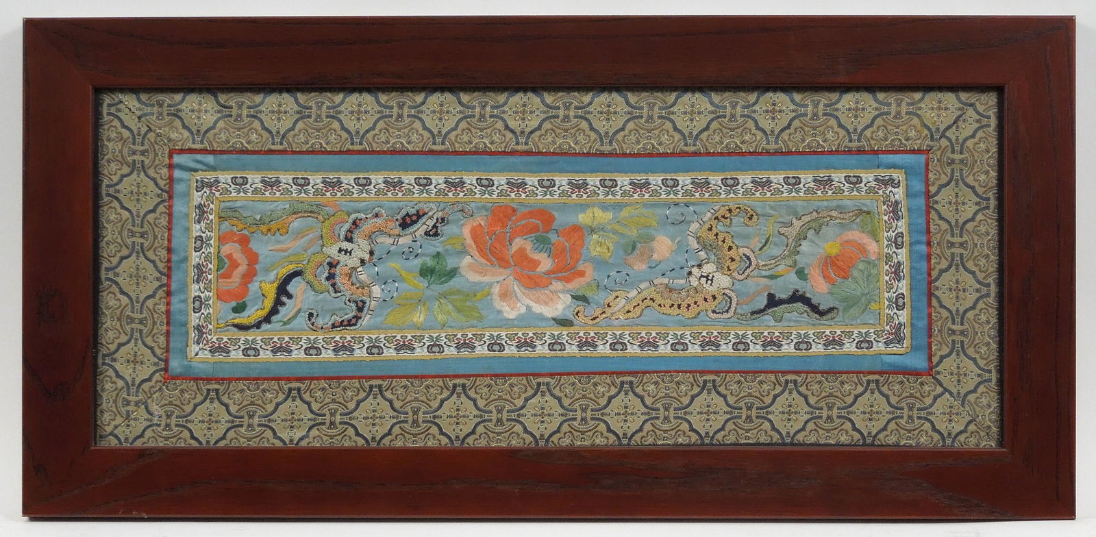 Chinese Embroidered Silk Textile Panel. (1 of 3)