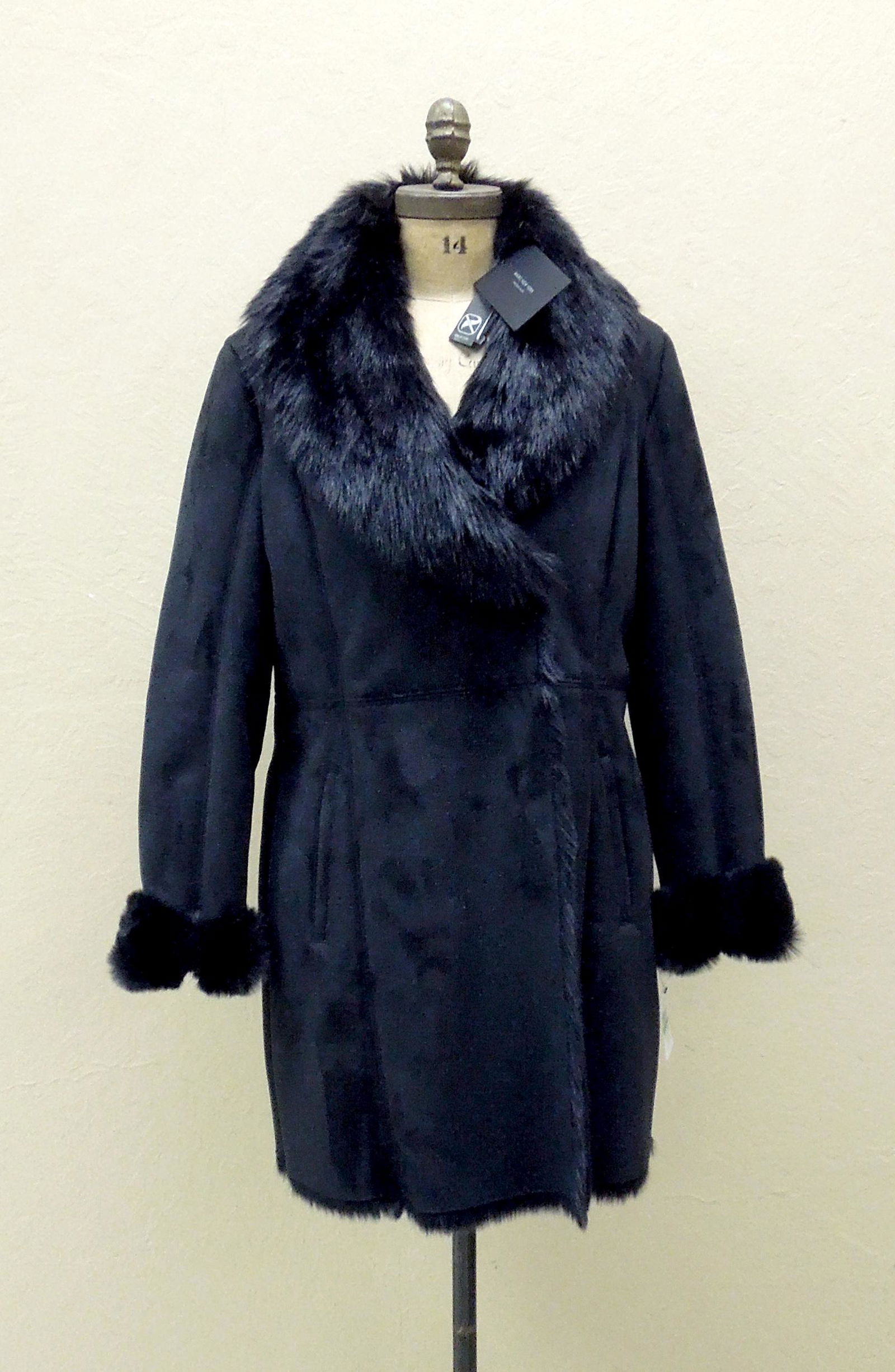 Ladyâ€™s Faux Suede and Fur Coat. (1 of 1)