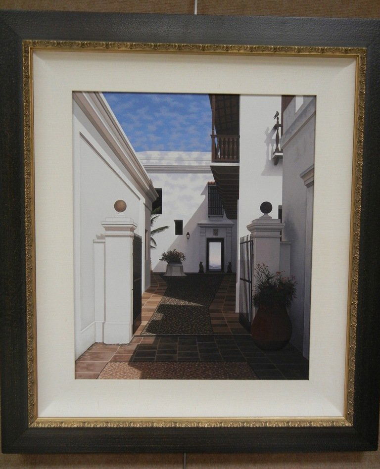 Frederick Phillips, Oil on Board, titled “Casablanca”: Frederick Phillips (United States/England, 1953 - ) Oil on Board, titled “Casablanca” Signed lower right: Frederick Phillips ‘99 Sight: 23 ½ x 19 ½ inches Overall: 34 ½ x 30 ¾ inches