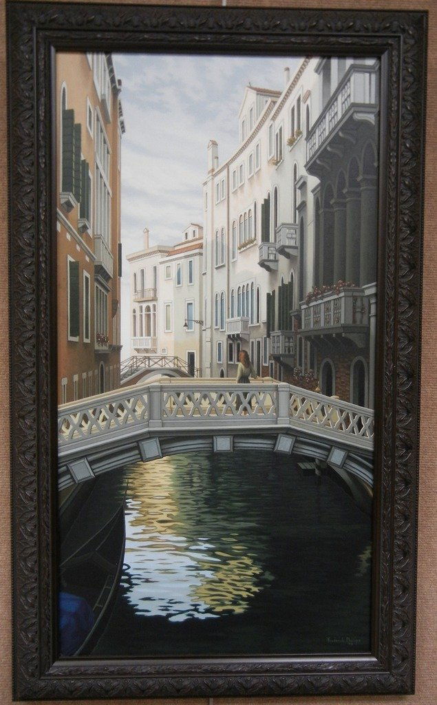 Frederick Phillips, Oil on Board, titled “Reminiscence”: Frederick Phillips (United States/England, 1953 - ) Oil on Board, titled “Reminiscence” Signed lower right: Frederick Phillips ‘99 Sight: 29 ½ x 15 ½ inches Overall: 34 x 20 ½ inches