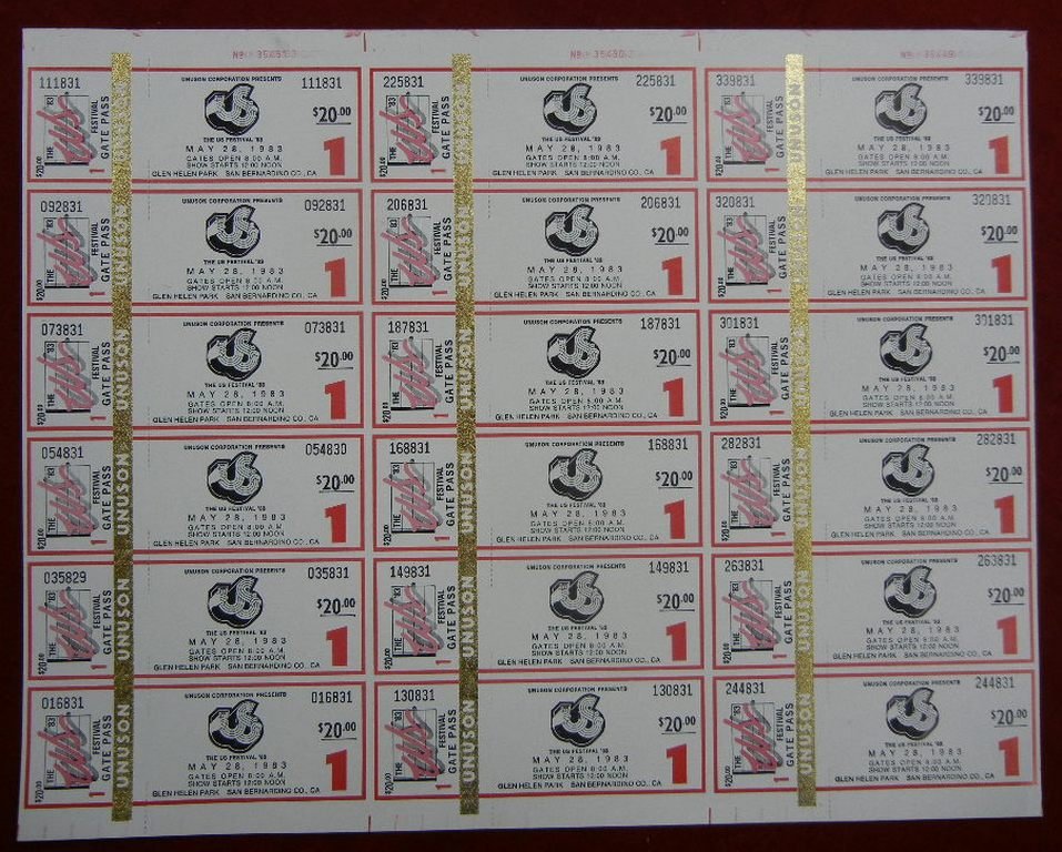 ticket sheets