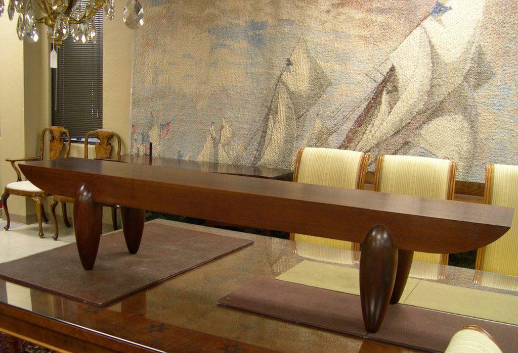 Christian Liaigre Holly Hunt Rosewood Table / Bench: Designer low coffee/occasional table. Stamped: Christian Liaigre for Holly Hunt. Height: 15 x 70 x 12 inches