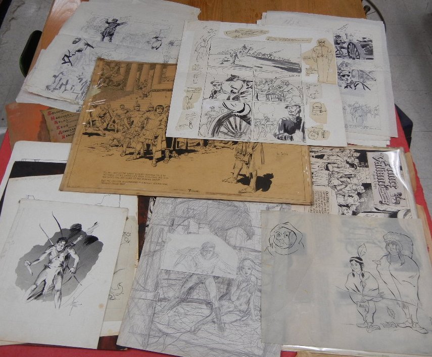 Collection of Original comic book art, including Hal: Collection of Original comic book art, including Hal Foster and Larry Ivie.