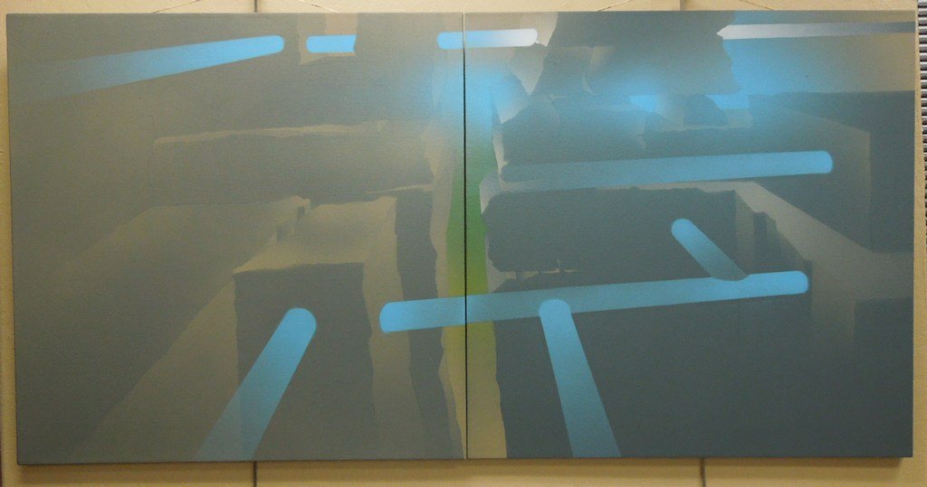 Glenn Bautista Oil on Canvas Glenn Bautista (Filipino,: Glenn Bautista Oil on Canvas Glenn Bautista (Filipino, b. 1945) active U.S.A. Oil on Canvas, Homage to My Friend, Pohl, 1970. Sight: 39 x 72 inches. Provenance: Santa Barbara Museum of Art.