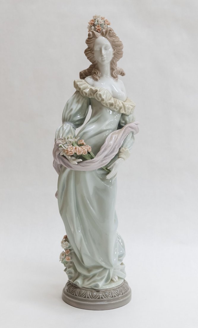 Lladro Porcelain Figure, Lady With Flowers, Signed. (1 of 6)