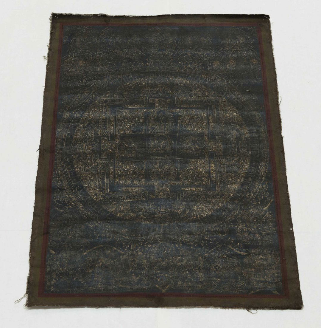 Tibetan Hand Painted Two Sided Textile. (1 of 4)