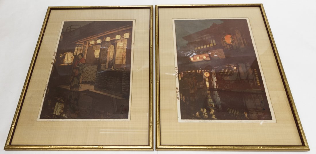 Hiroshi Yoshida, 2 Wood Block Prints (1 of 9)