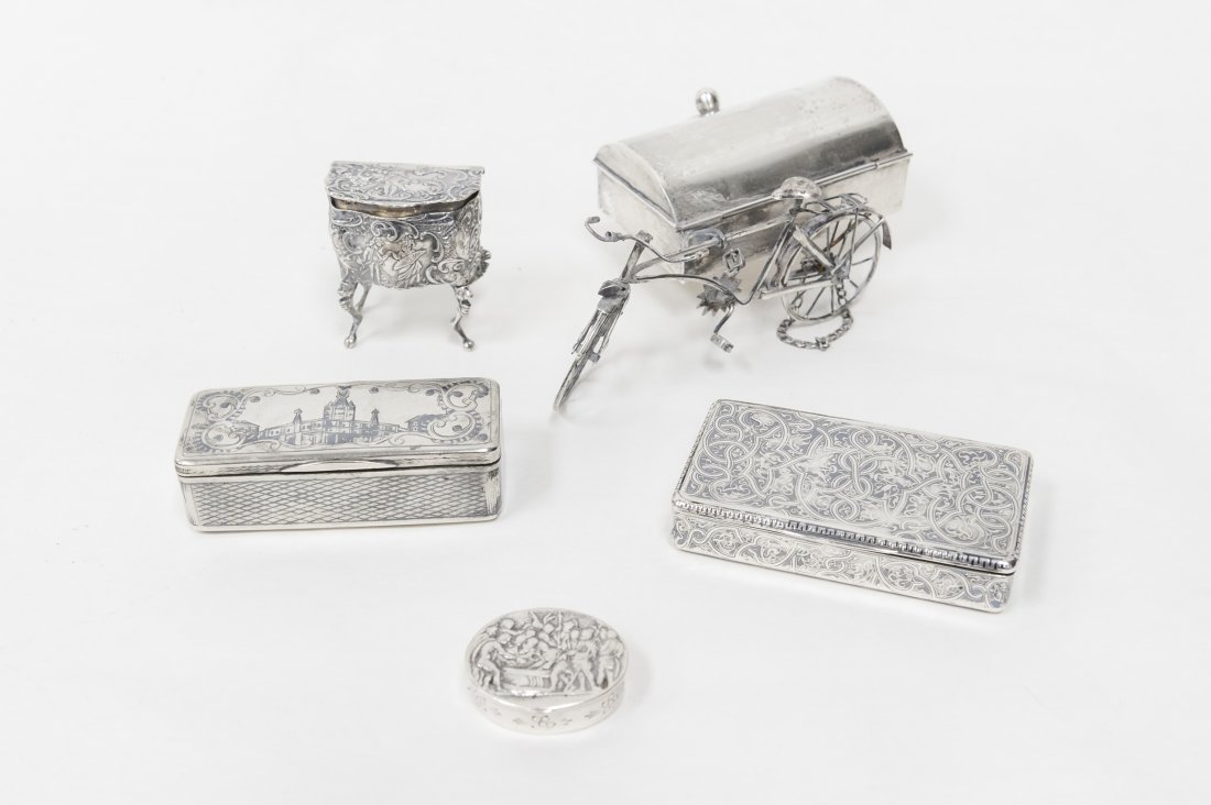 (5) Silver Dresser Boxes. (1 of 9)