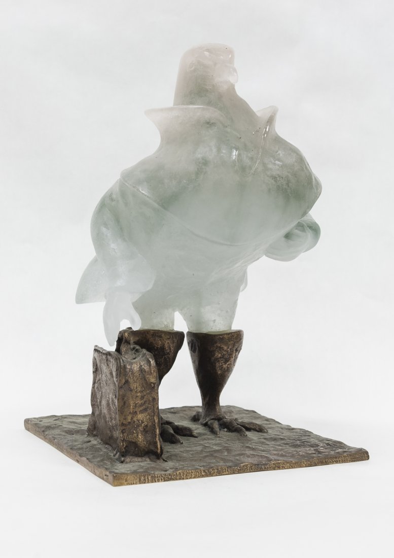 Brass and Quartz sculpture, Pigeon Going To Work. (1 of 7)