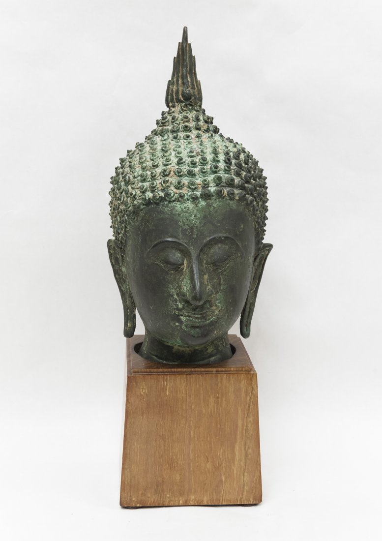 Thai Bronze Head of Buddha. (1 of 9)