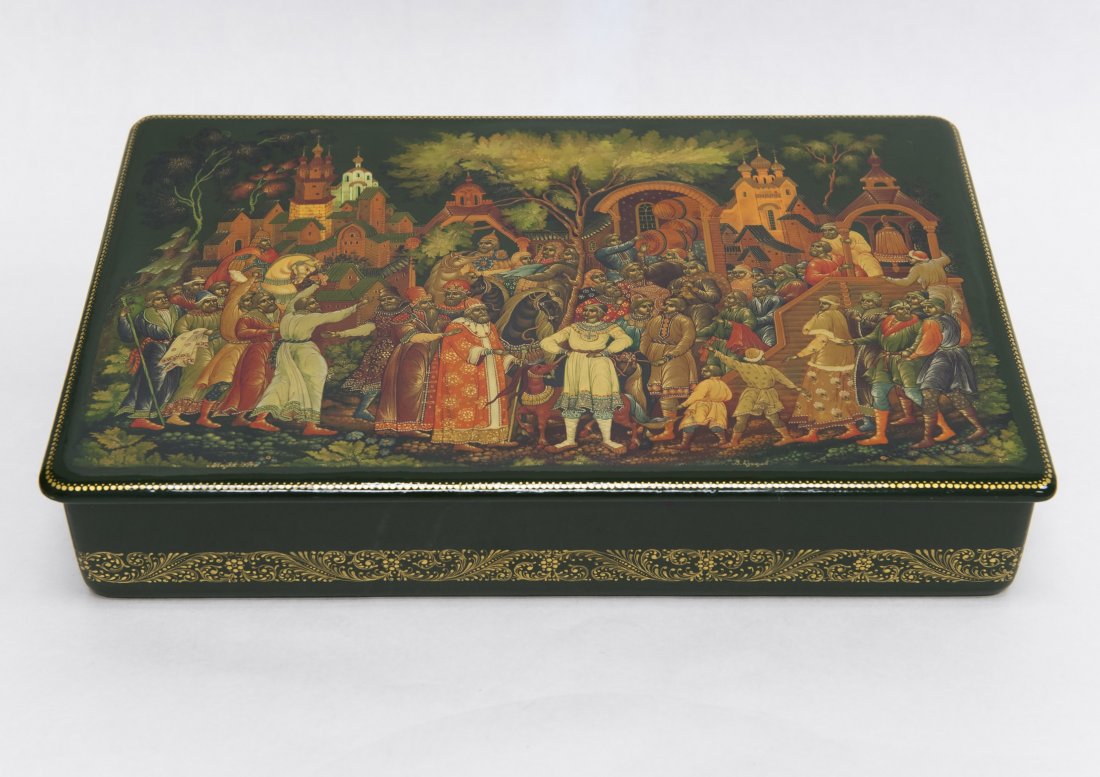 Russian Palekh Lacquer Box. (1 of 10)
