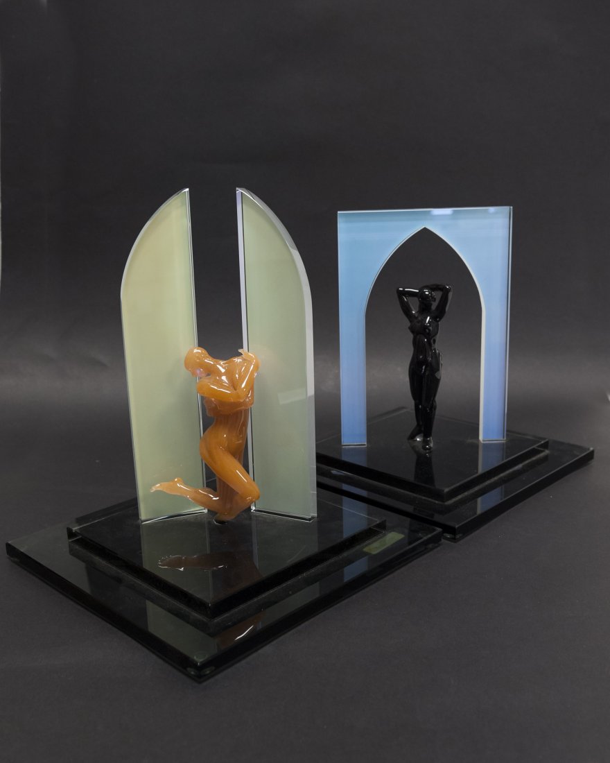 (2) Milon Townsend Figural Glass Sculptures. (1 of 10)