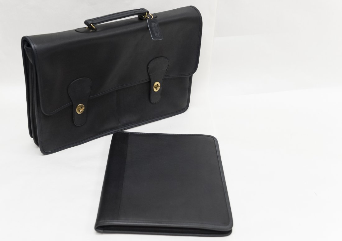 Coach Black Leather Briefcase and Legal Pad Holder. (1 of 9)