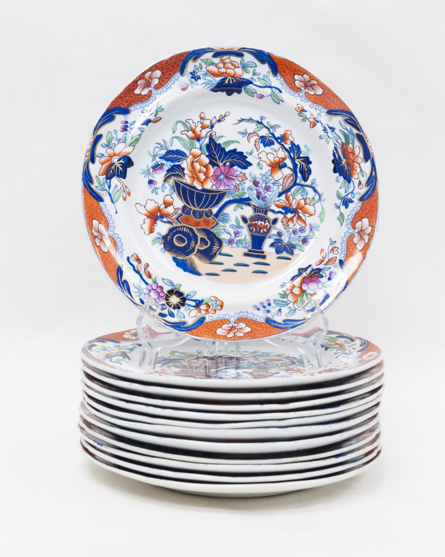 Set of 12 Spode New Stone Plates. (1 of 8)