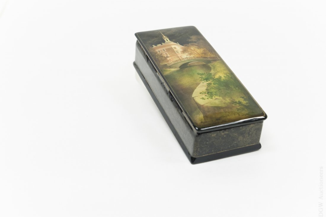 Russian Fedoskino Lacquer Box. (1 of 9)