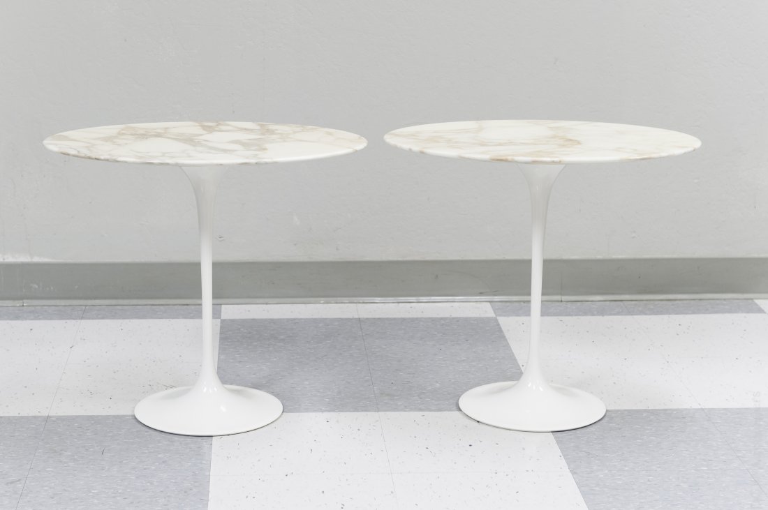 (2) Eero Saarinen Knoll Studios Marble Top Tables. (1 of 7)
