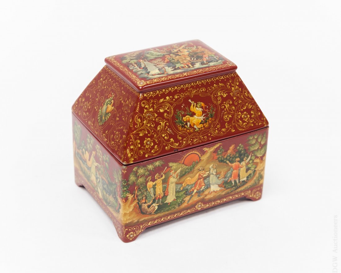 Russian Palekh Lacquer Box. (1 of 10)
