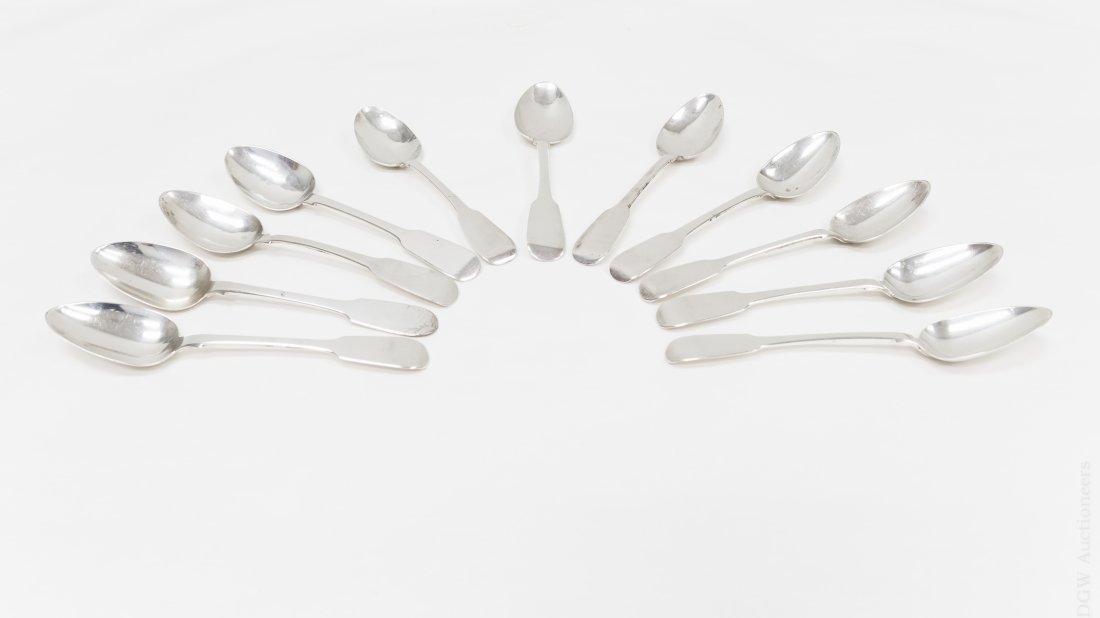(11) Irish Sterling Silver Teaspoons. (1 of 7)